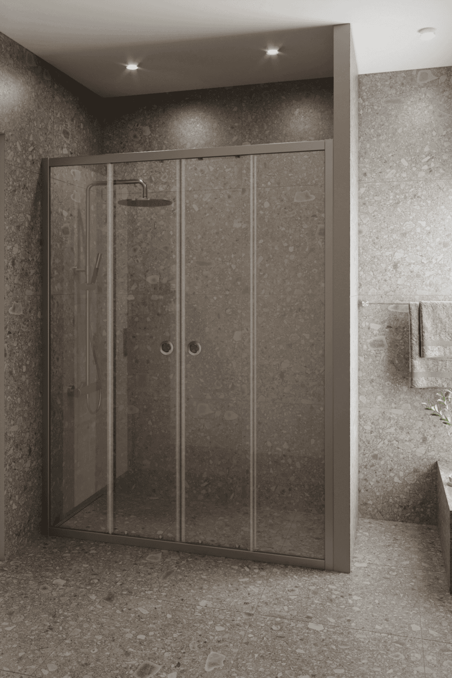 Duschabtrennung für Nische Hietakari Forma 464, Aluminiumrahmen, extraklares Glas Duschabtrennung für Nische Hietakari Forma 464, Aluminiumrahmen, extraklares Glas