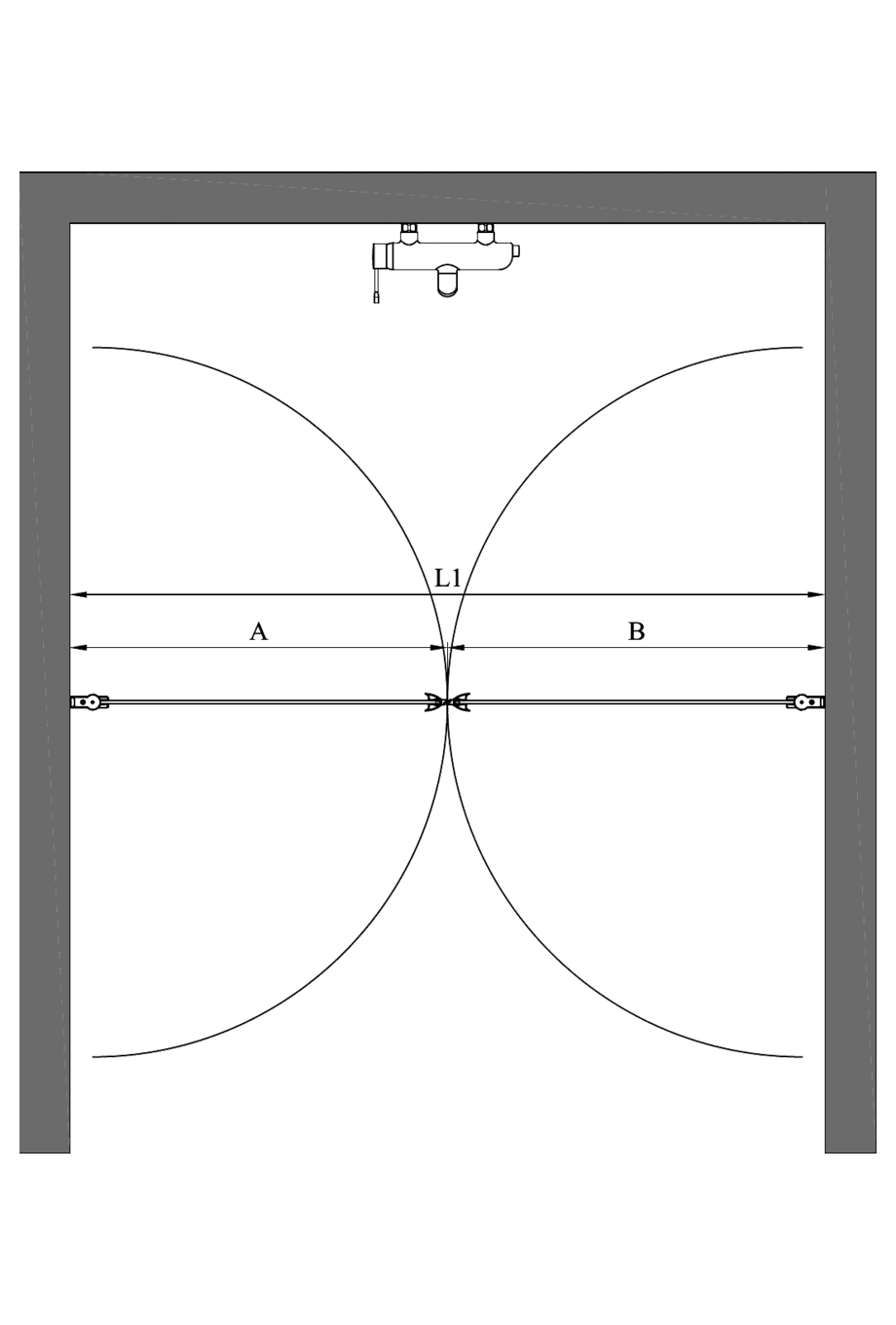 Duschabtrennung für Nische Hietakari Infinia 241, Drehtür + Drehtür – 2