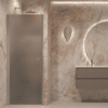 Dusch-Drehtür mit Wandmagnet Hietakari Forma 382, Aluminiumrahmen, graues satiniertes Glas Dusch-Drehtür mit Wandmagnet Hietakari Forma 382, Aluminiumrahmen, graues satiniertes Glas