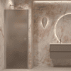Dusch-Drehtür mit Wandmagnet Hietakari Forma 382, Aluminiumrahmen, braunes satiniertes Glas Dusch-Drehtür mit Wandmagnet Hietakari Forma 382, Aluminiumrahmen, braunes satiniertes Glas