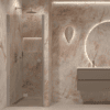 Dusch-Falttür mit Wandmagnet Hietakari Forma 383, Aluminiumrahmen, Bronzeglas