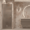 Dusch-Falttür mit Wandmagnet Hietakari Forma 383, Aluminiumrahmen, braunes satiniertes Glas