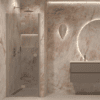Dusch-Falttür mit Wandmagnet Hietakari Forma 383, Rahmen Sand, Grauglas
