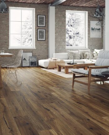 Eiche Parkett Grande Porto, Landhausdiele, gefast, gebürstet, gebeizt und naturgeölt