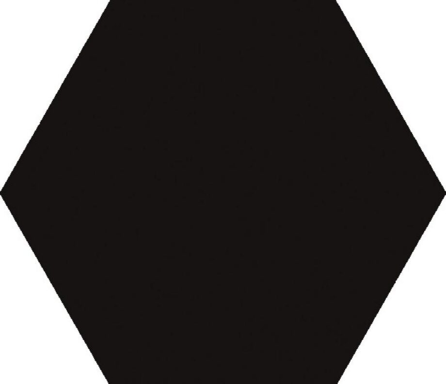 188686-1 Kuusnurkne portselanplaat Dune Exa Black, 15x17 cm, 8 mm, must, R10