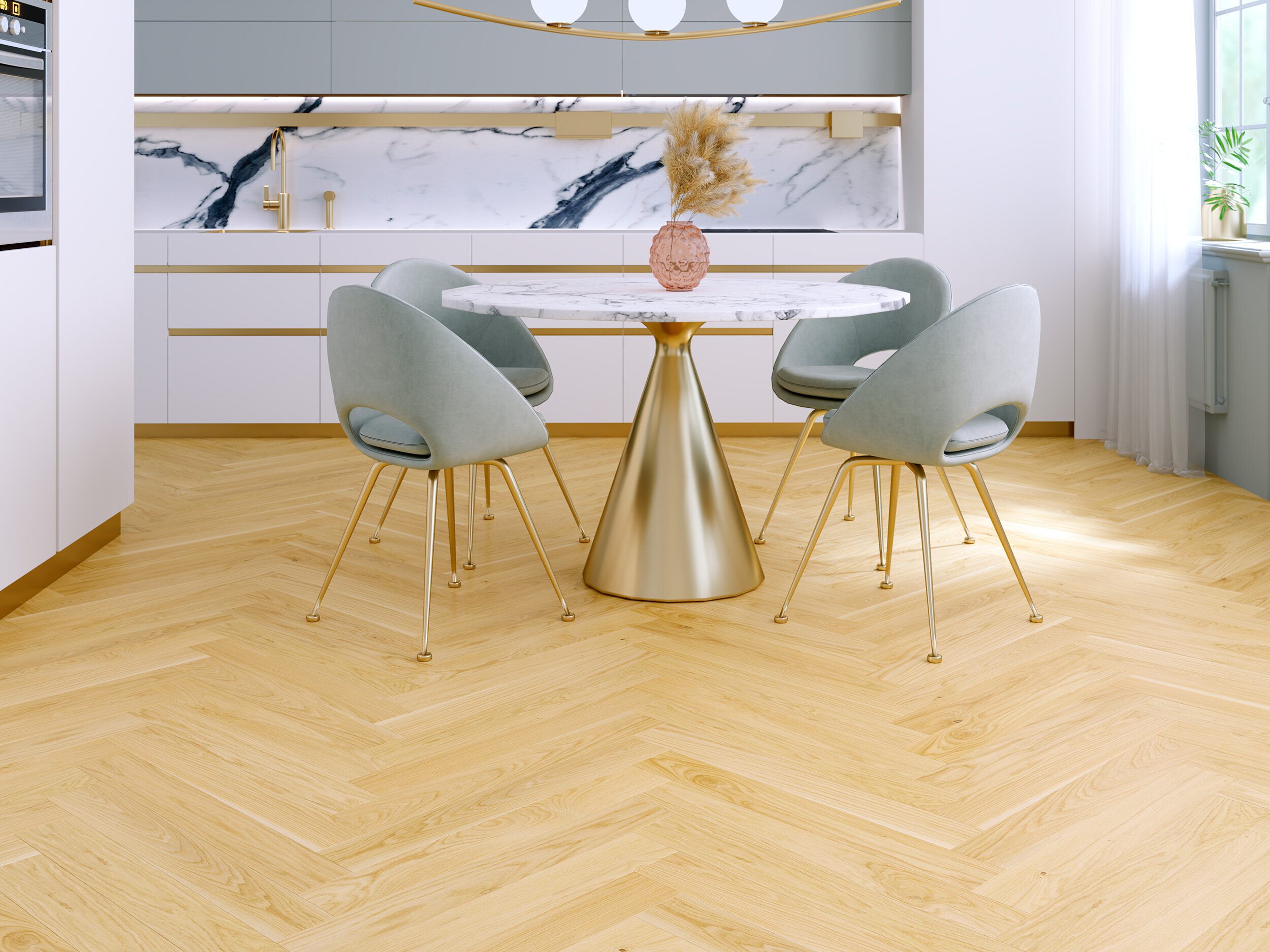 Fischgrätparkett Eiche Esta AB Pure Line 700 mm extramatt lackiert – 3