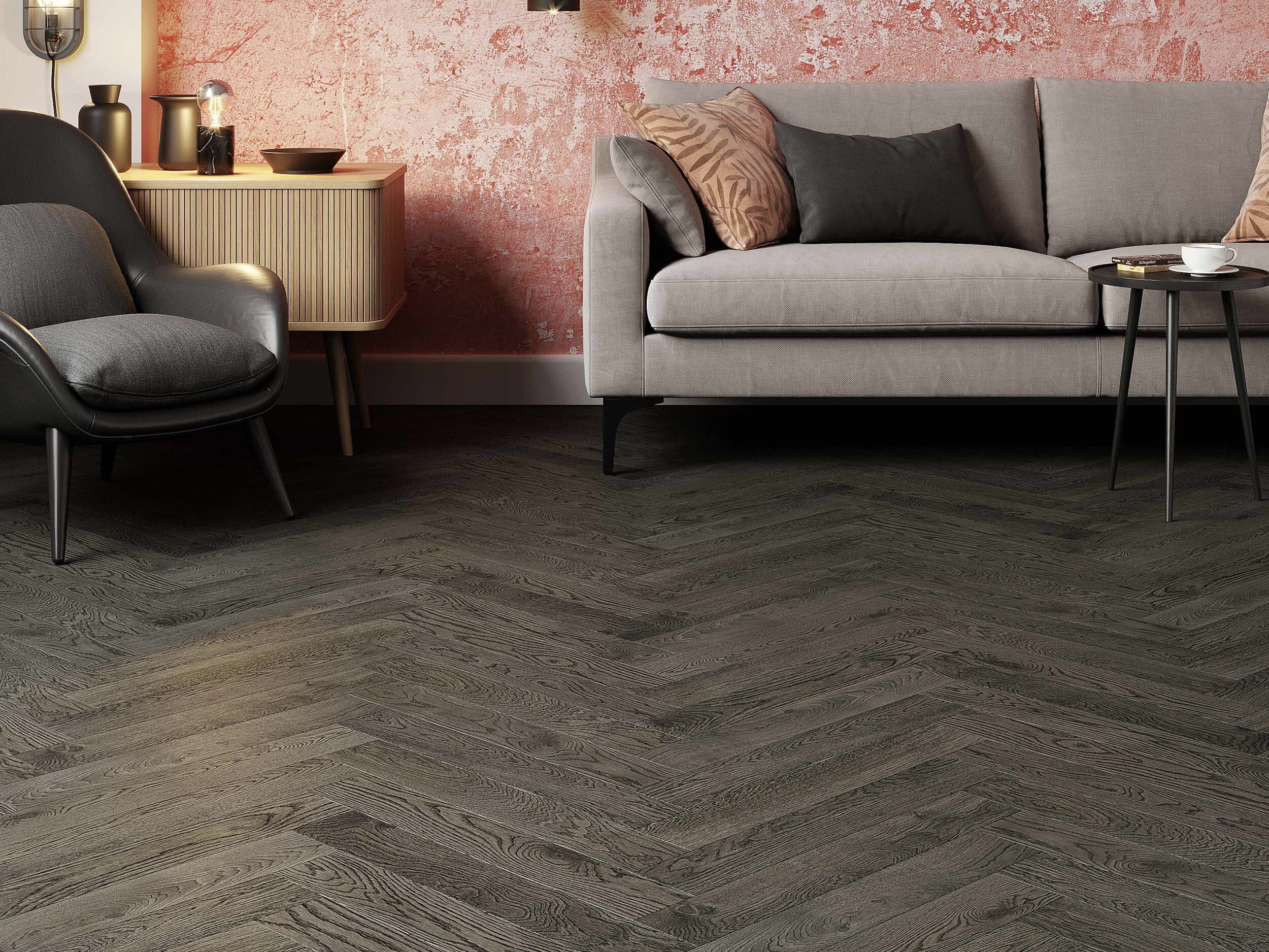 Fischgrätparkett Eiche Esta BC Lava Grey extramatt lackiert – 3