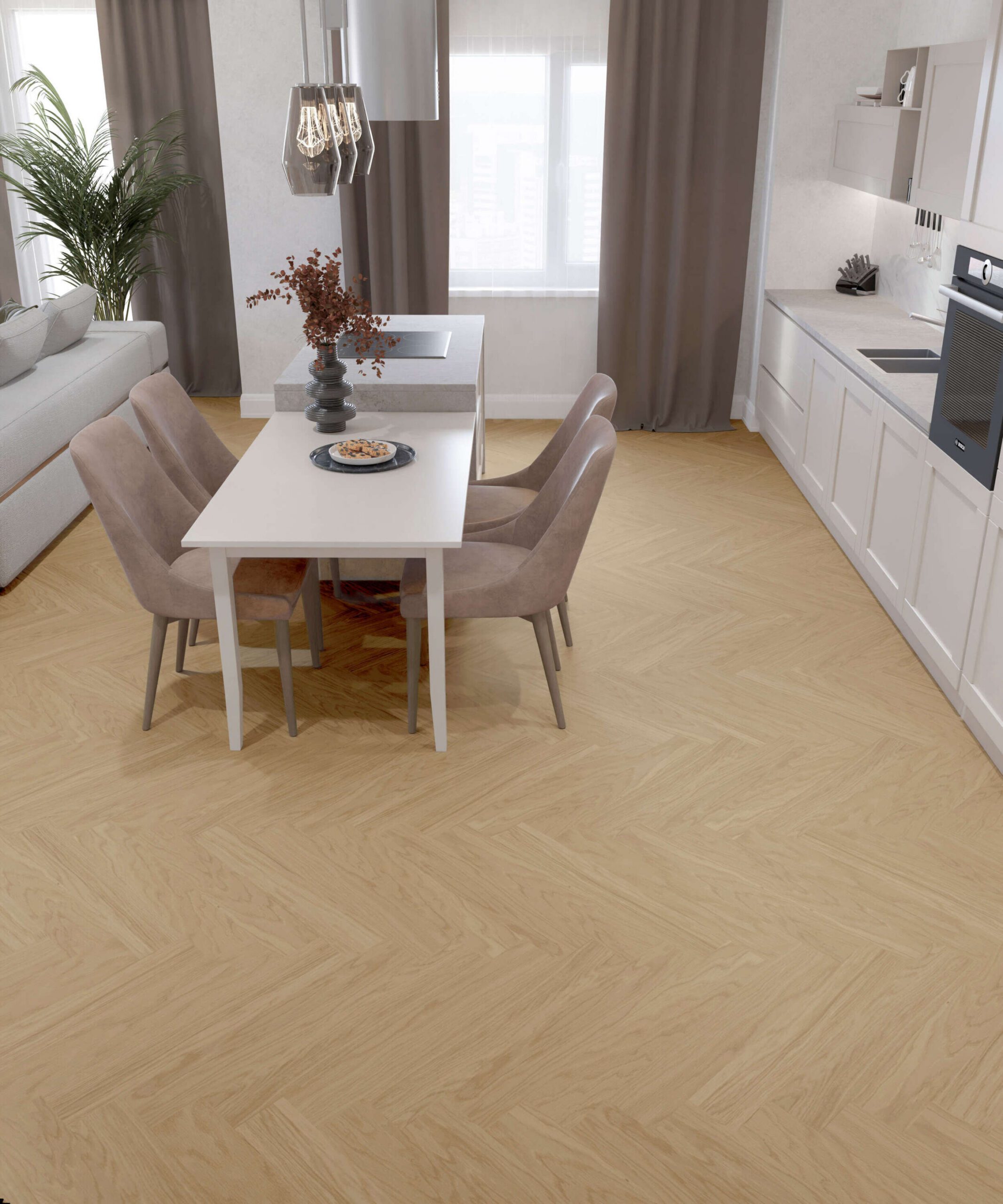 Fischgrätparkett Eiche Esta Nova Eco Elite Pure Line extramatt lackiert – 3