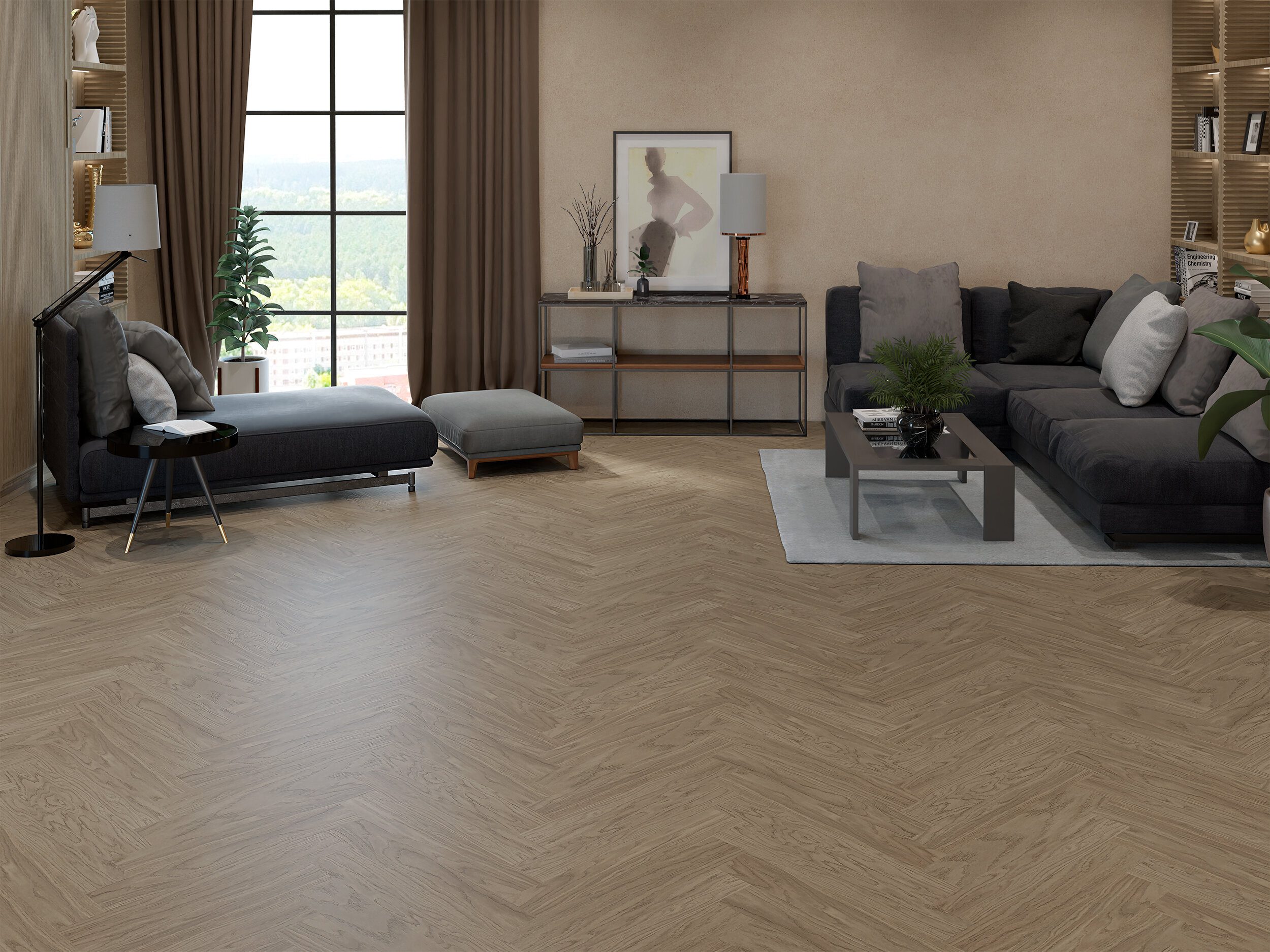 Fischgrätparkett Eiche Esta Nova Eco Elite Sandstone extramatt lackiert – 2