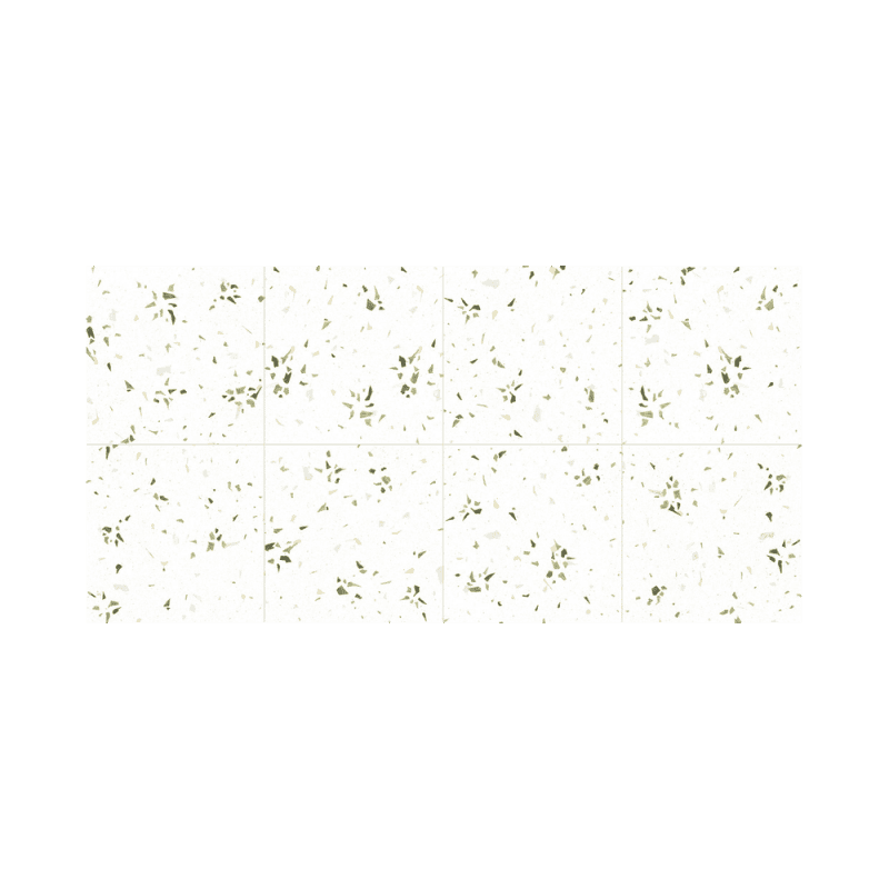 Farbige Feinsteinzeugfliese in Terrazzo-Optik Dune Fragmenta Verde, 20x20 cm, 9 mm, handbemalte Optik, Soft&Safe, R10