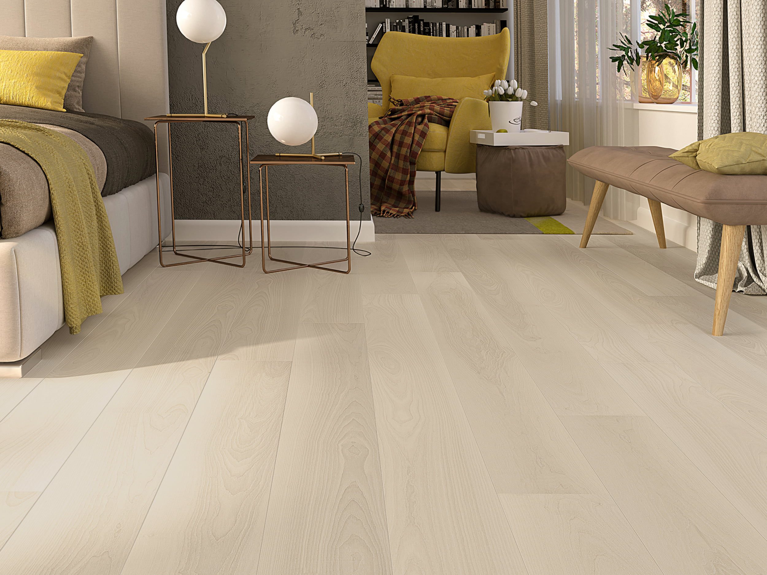 Landhausdiele Esche Esta Elegant Frost Ivory Pores 240 mm extramatt lackiert – 3