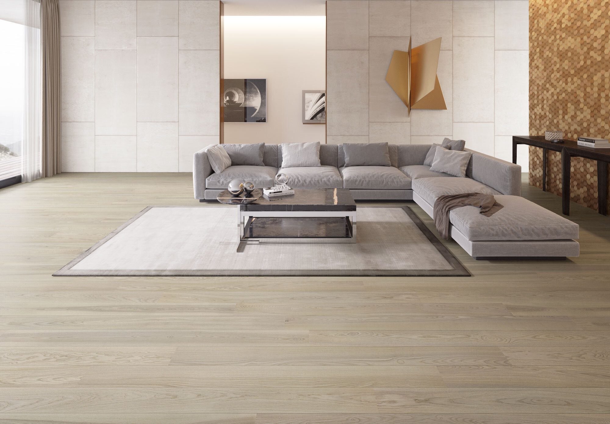Landhausdiele Esche Esta Elegant Sandstone Original 180 mm extramatt lackiert – 3