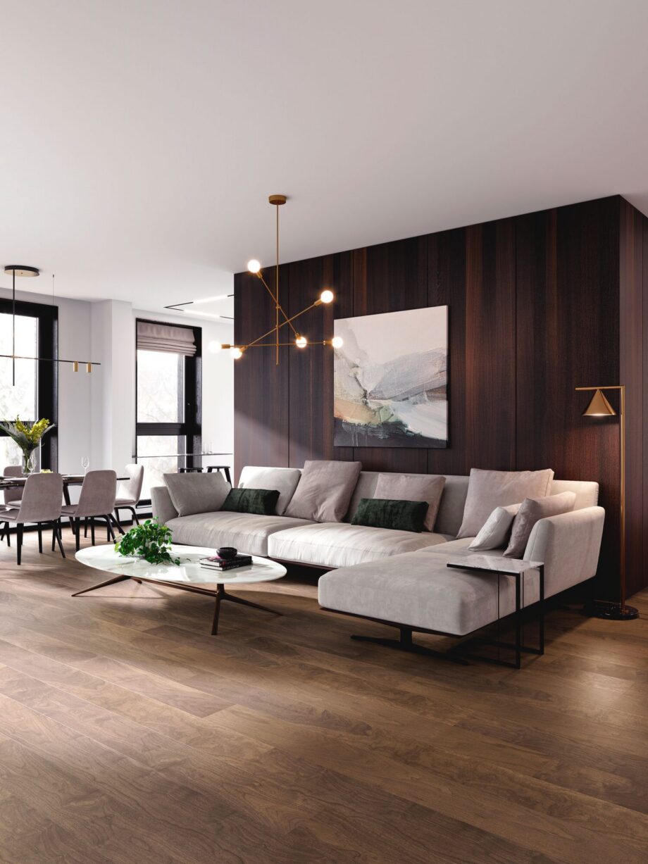 Landhausdiele Nussbaum Esta City extramatt lackiert – Nahaufnahme Landhausdiele Nussbaum Esta City extramatt lackiert – 2