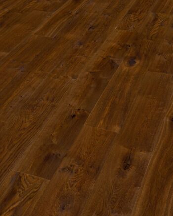 Landhausdiele Thede & Witte Boston XL, Darkbrown, Eiche astig, geräuchert, handgehobelt, geölt, 1-Stab, 2200 x 260 x 15 mm