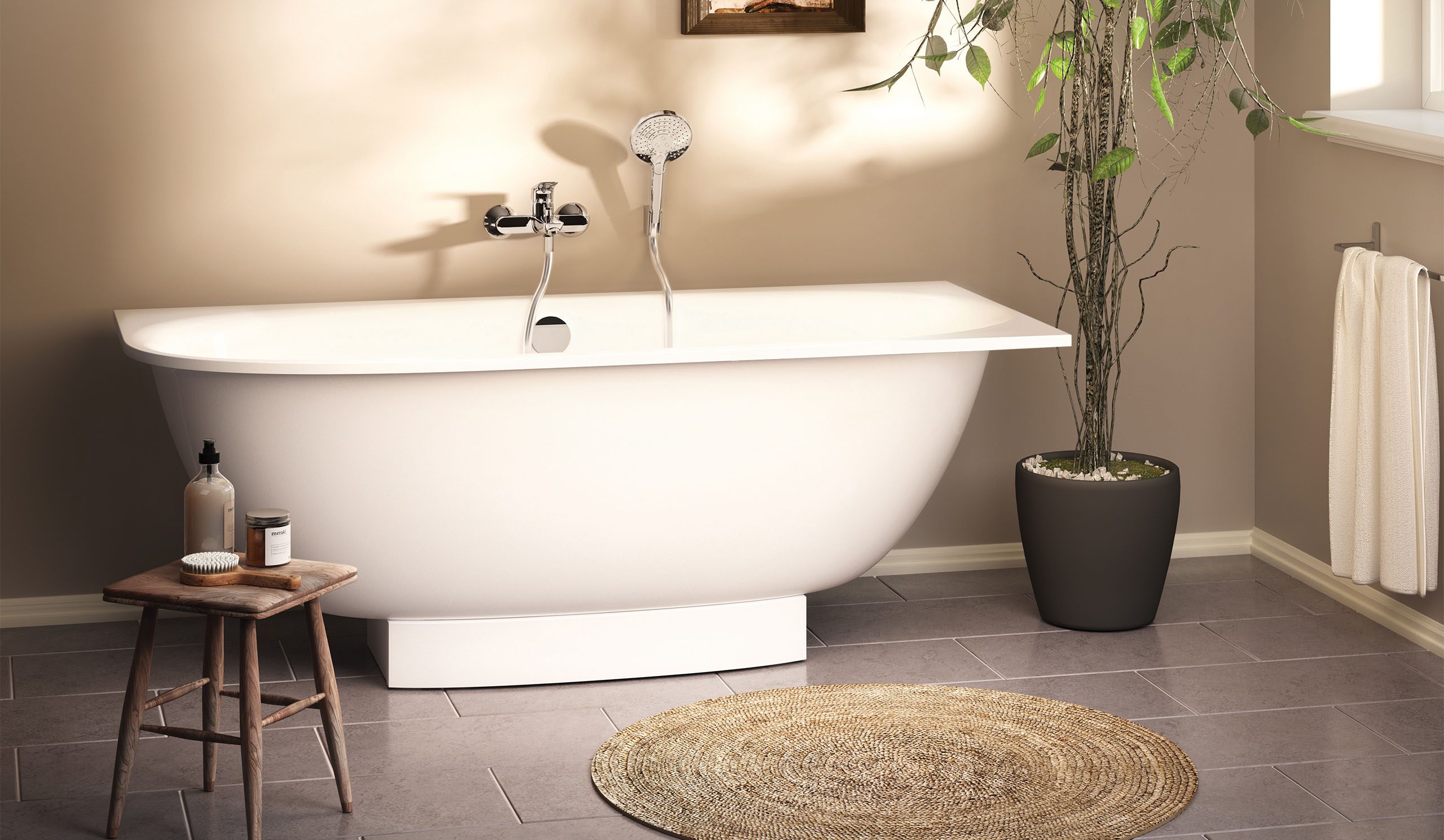 Einbau-Badewanne PAA VERSO A 170x75 cm, Mineralguss – 7