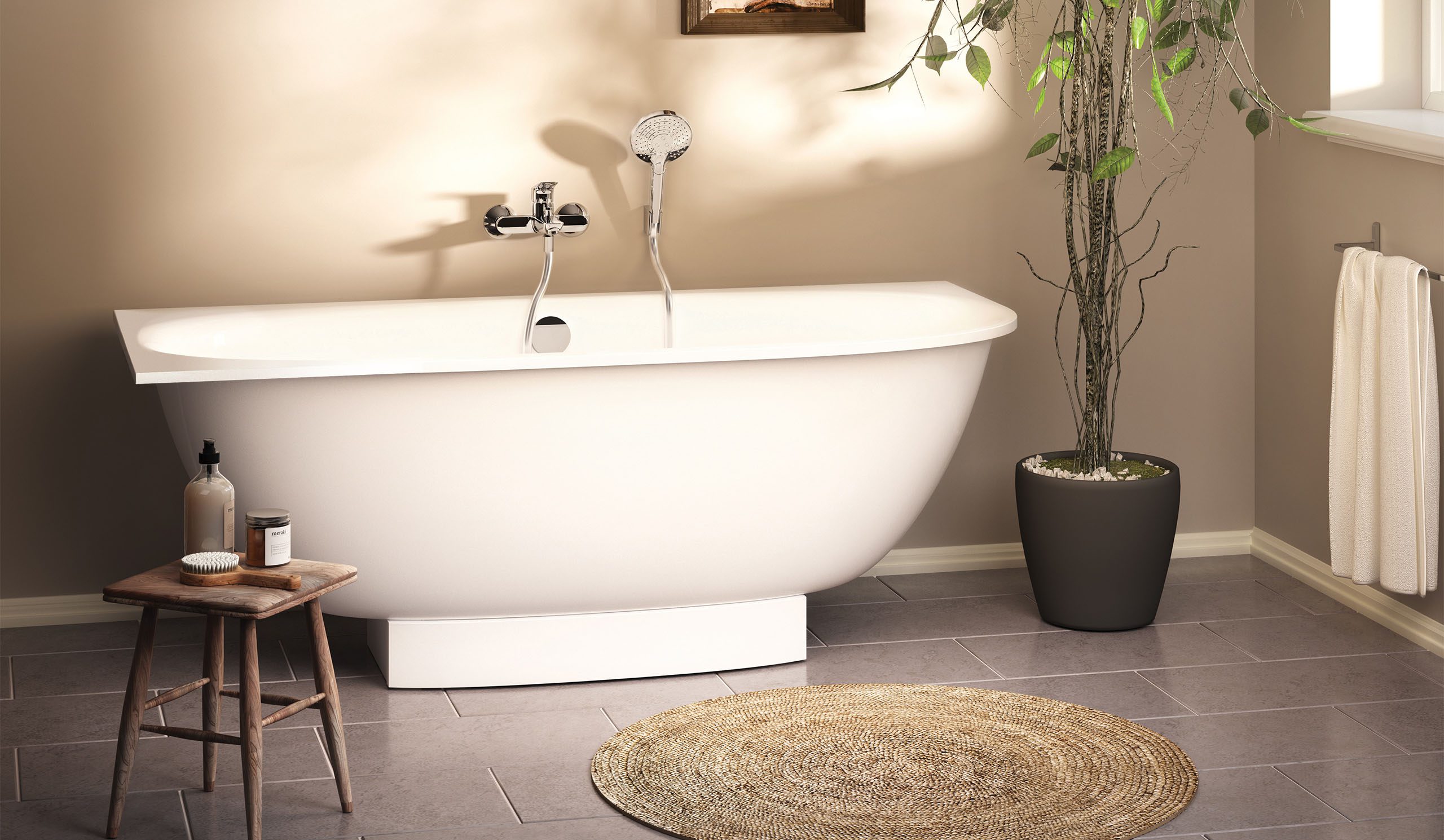 Einbau-Badewanne PAA VERSO D 170x75 cm, Mineralguss – 7