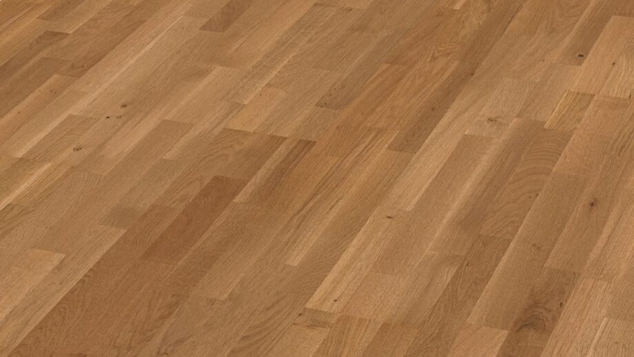 3-Stab Parkett Meister, Longlife PC 200, Oak lively lightly smoked look 09039, 3-Stab, 2400 x 200 mm, gebürstet, ultramatt lackiert