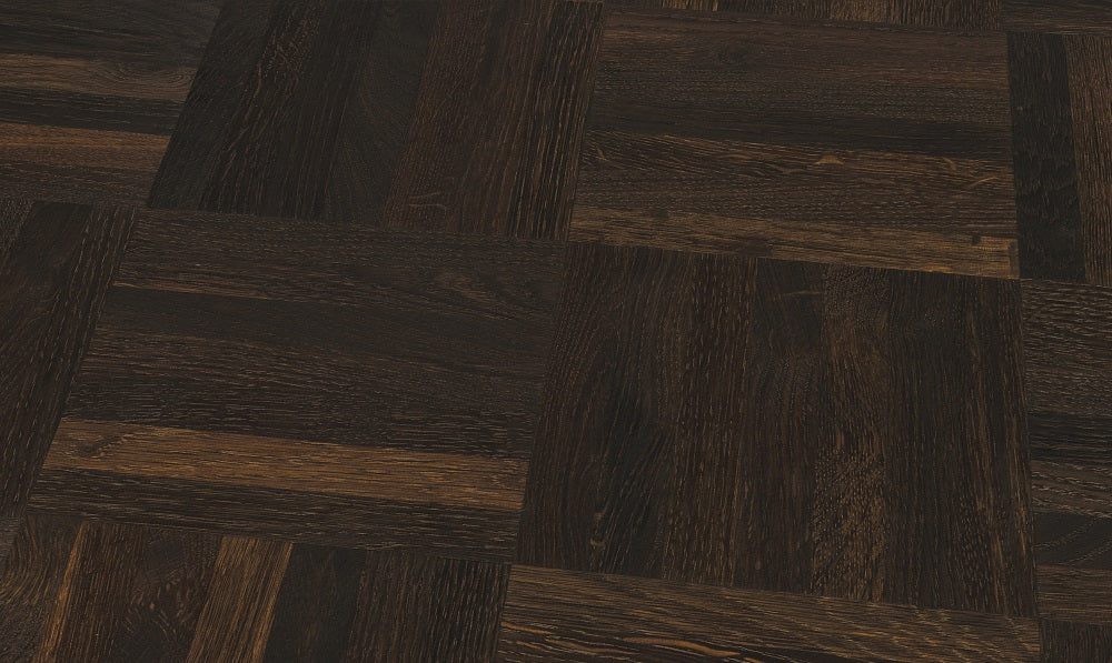 Mosaikparkett Räuchereiche Naturell, Würfel, roh, 8 x 22,86 x 160 mm