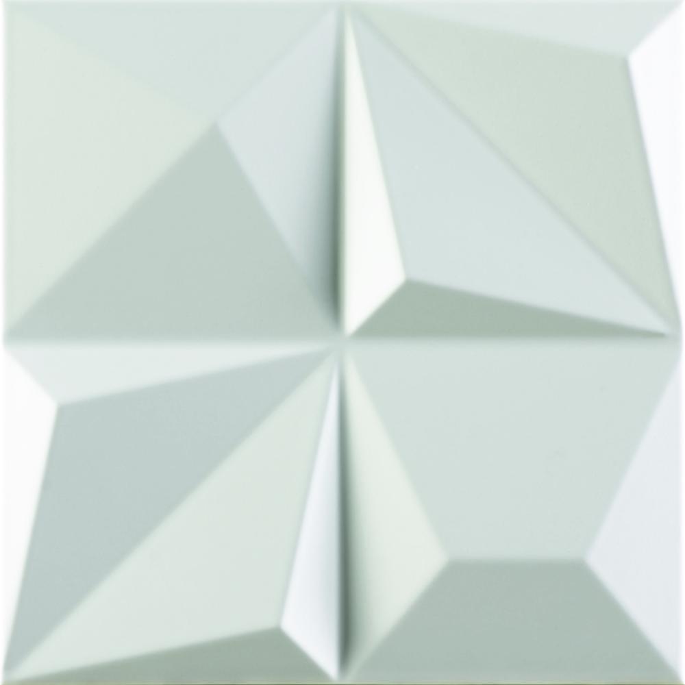 3D reljeefiga keraamiline seinaplaat Dune Multishapes White, 25x25 cm, 9 mm, valge