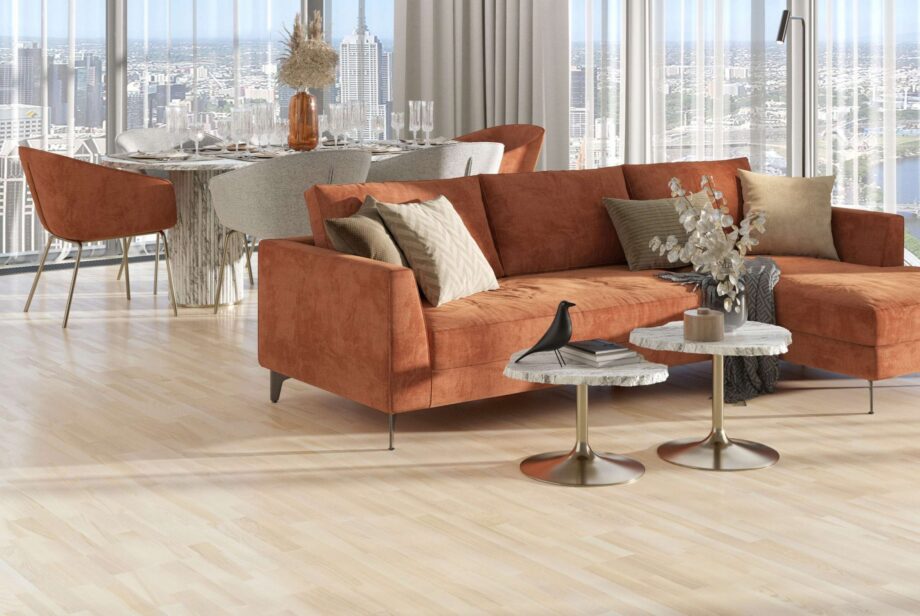 Parkett Esche 3-Stab Esta Elegant weiss matt lackiert – im Wohnraum Parkett Esche 3-Stab Esta Elegant weiss matt lackiert – 2