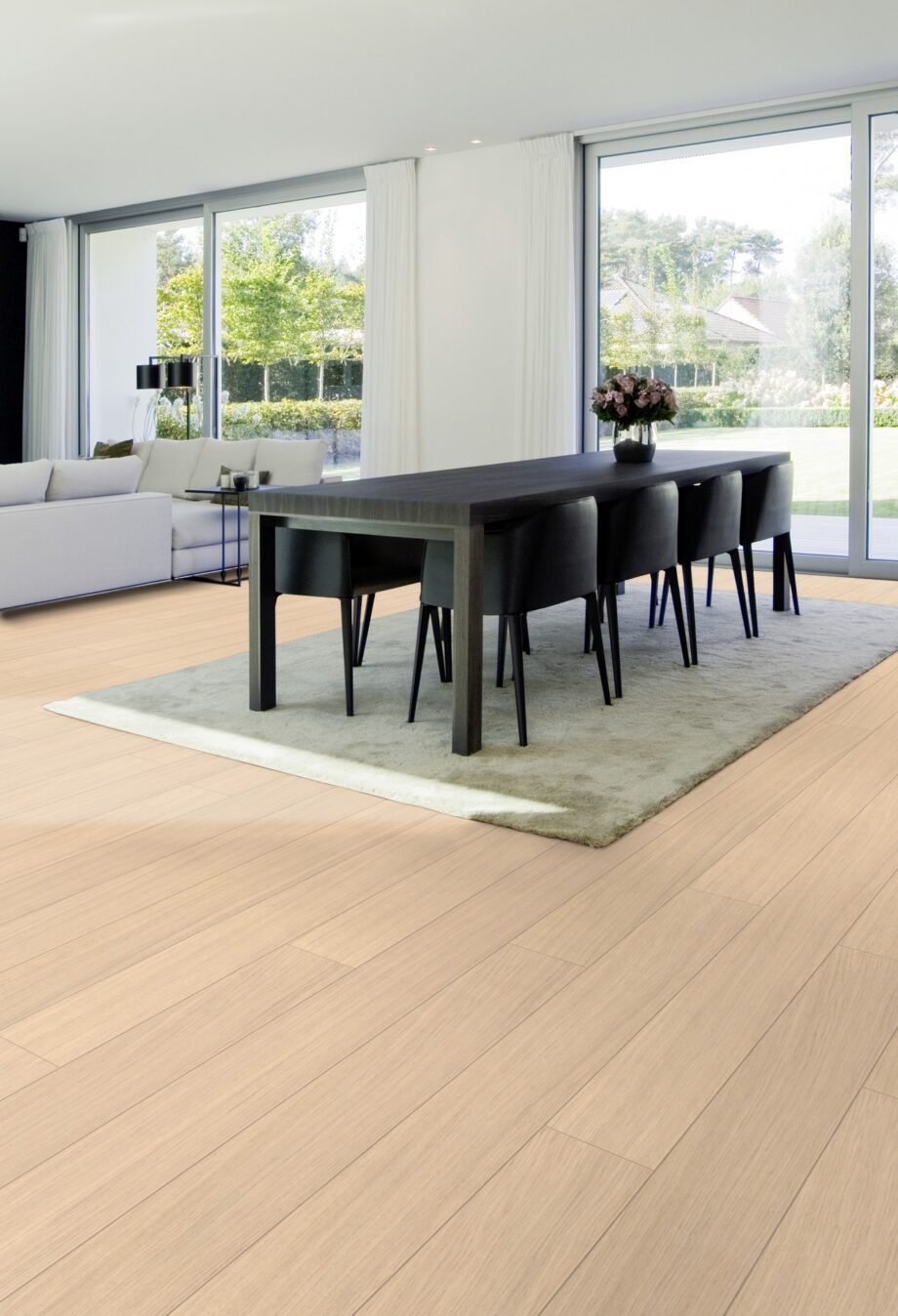 Spoonparkett Parky Deluxe+ Milk Oak Premium – interjöör Landhausdiele Eiche Parky Deluxe+ Milk Oak Premium, Furnier, gebürstet, supermatt lackiert, 1-Stab, 1810 x 166 x 12 mm – 2