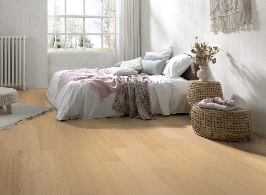 Spoonparkett Parky Pro Ivory Oak Premium – interjöör Eiche Parkett Parky Pro Ivory Oak Premium, Furnier, gebürstet, supermatt lackiert, 1-Stab, 1203 x 190 x 7,2 mm – 2