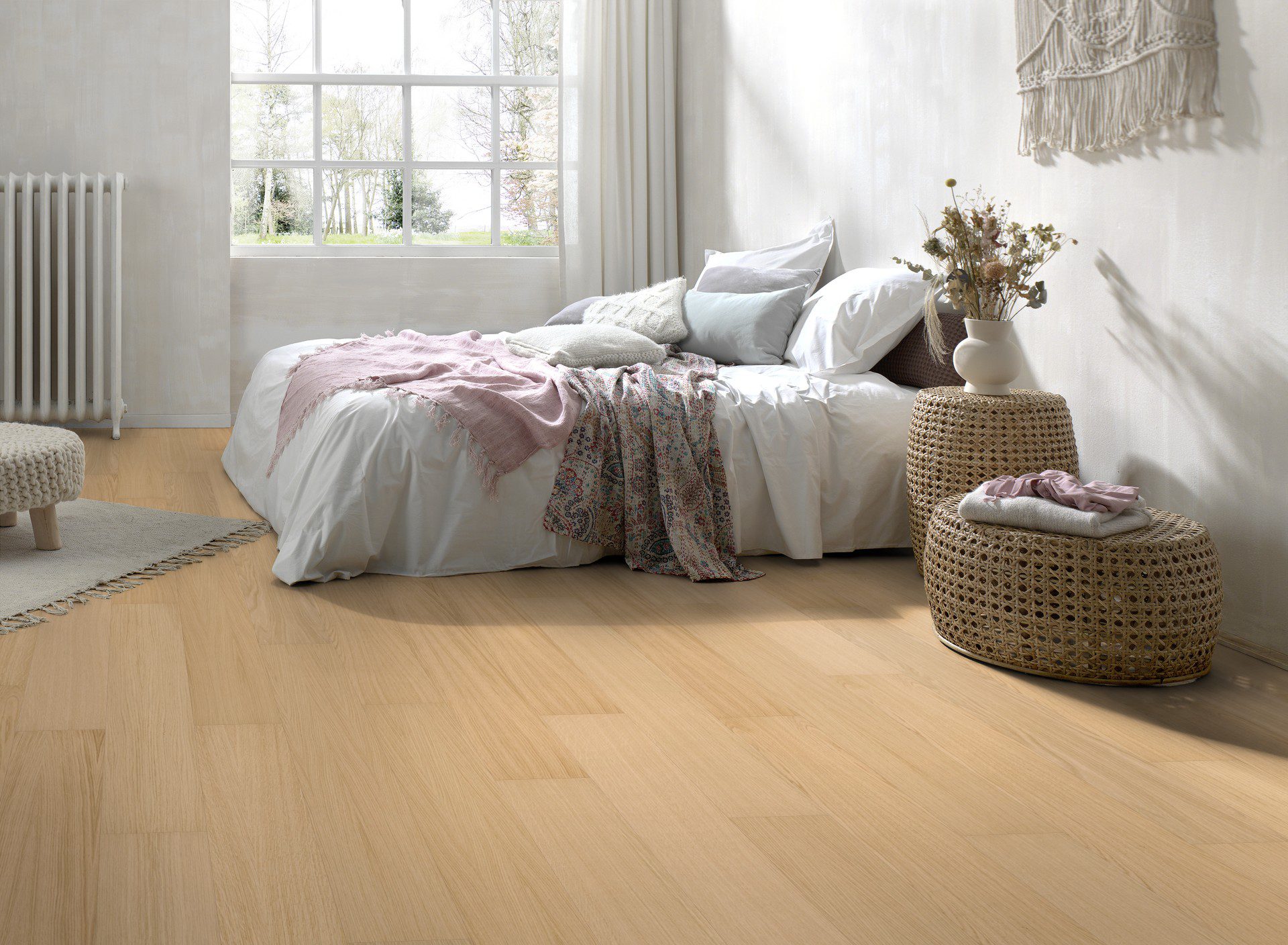 Eiche Parkett Parky Pro Ivory Oak Premium, Furnier, gebürstet, supermatt lackiert, 1-Stab, 1203 x 190 x 7,2 mm – 2