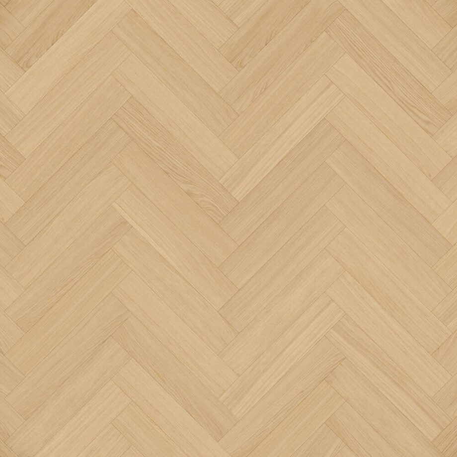 Fischgrätparkett Eiche Parky Swing Ivory Oak Premium, Furnier, gebürstet, supermatt lackiert, 593 x 121 x 10 mm