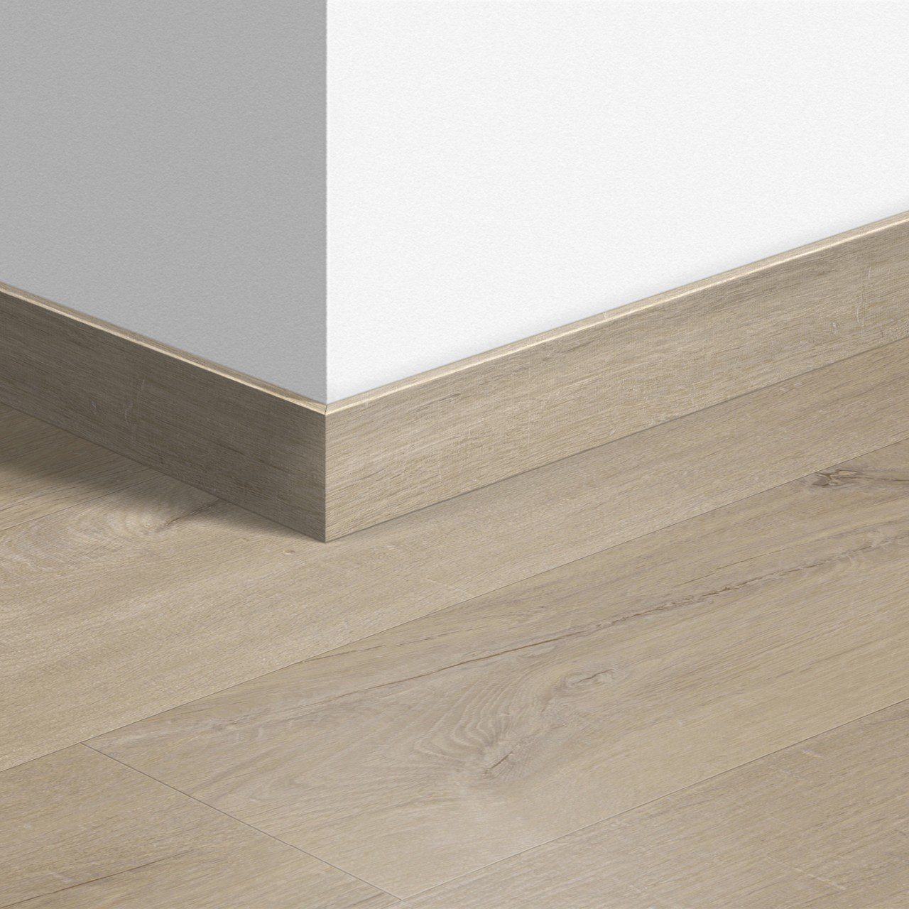Sockelleiste Quick-Step Cotton Oak Beige für LVT Vinylboden, wasserfest, 12x58x2400 mm