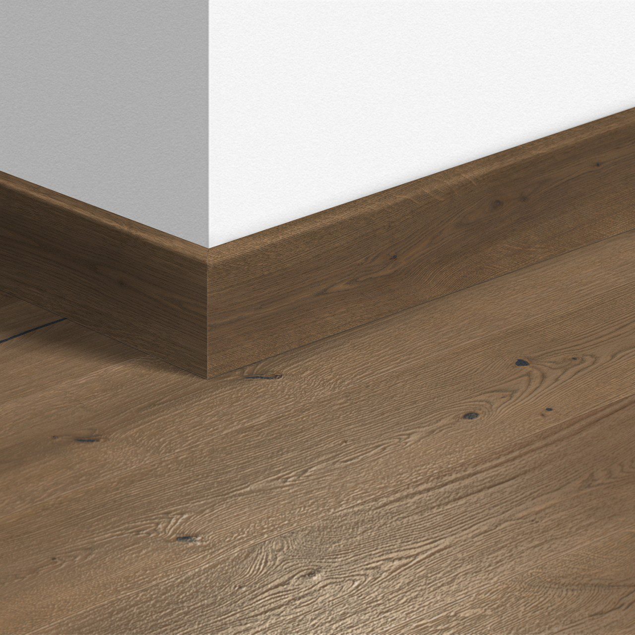 Holz-Sockelleiste Quick-Step Dark Chocolate Oak Extra Matt Oiled für Parkett, furniert, 16x80x2400 mm