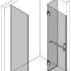 Gerahmte Duschecke Hietakari Vetro 525 – 3D-Zeichnung 2 Gerahmte Duschecke Hietakari Vetro 525 – 3D-Zeichnung 2