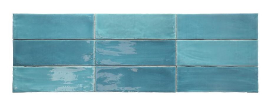 Käsitööefektiga reljeefne keraamiline seinaplaat Dune Tabarca Cielo Keramik-Wandfliese mit Relief in Handmade-Optik Dune Tabarca Cielo, 7,5x23 cm, 9 mm, Himmelblau