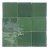 Käsitööefektiga reljeefne keraamiline seinaplaat Dune Tabarca Verde Keramik-Wandfliese mit Relief in Handmade-Optik Dune Tabarca Verde, 15x15 cm, 9 mm, Grün