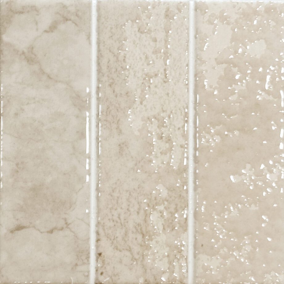 Bodenfliese aus Feinsteinzeug mit dreiteiligem Relief Dune Terraluz Canvas, 14,7x14,7 cm, 8 mm, Leinenbeige