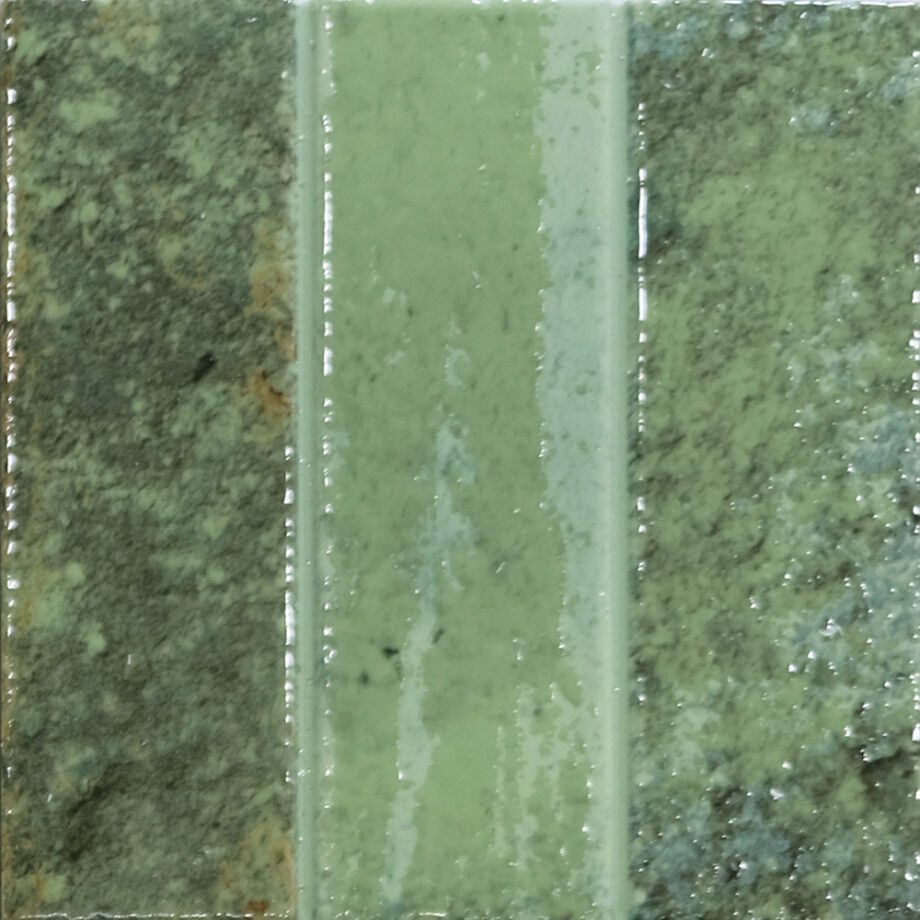 Kolmeosalise reljeefiga portselanplaat Dune Terraluz Verde Bodenfliese aus Feinsteinzeug mit dreiteiligem Relief Dune Terraluz Verde, 14,7x14,7 cm, 8 mm, Grün