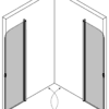 Runde Duschecke Hietakari Forma 386 – 3D-Zeichnung Runde Duschecke Hietakari Forma 386 – 3D-Zeichnung