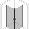 Runde Duschecke Hietakari Forma 386, gebogene Drehtüren – Ansicht 2 Runde Duschecke Hietakari Forma 386, gebogene Drehtüren – 2
