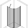 Runde Duschecke Hietakari Infinia 265, Festwand + Drehtür – Ansicht 3 Runde Duschecke Hietakari Infinia 265, Festwand + Drehtür – 3