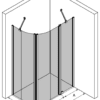 Runde Duschecke Hietakari Infinia 267, Festwand + Drehtür mit Festteil – Ansicht 3 Runde Duschecke Hietakari Infinia 267, Festwand + Drehtür mit Festteil – 3