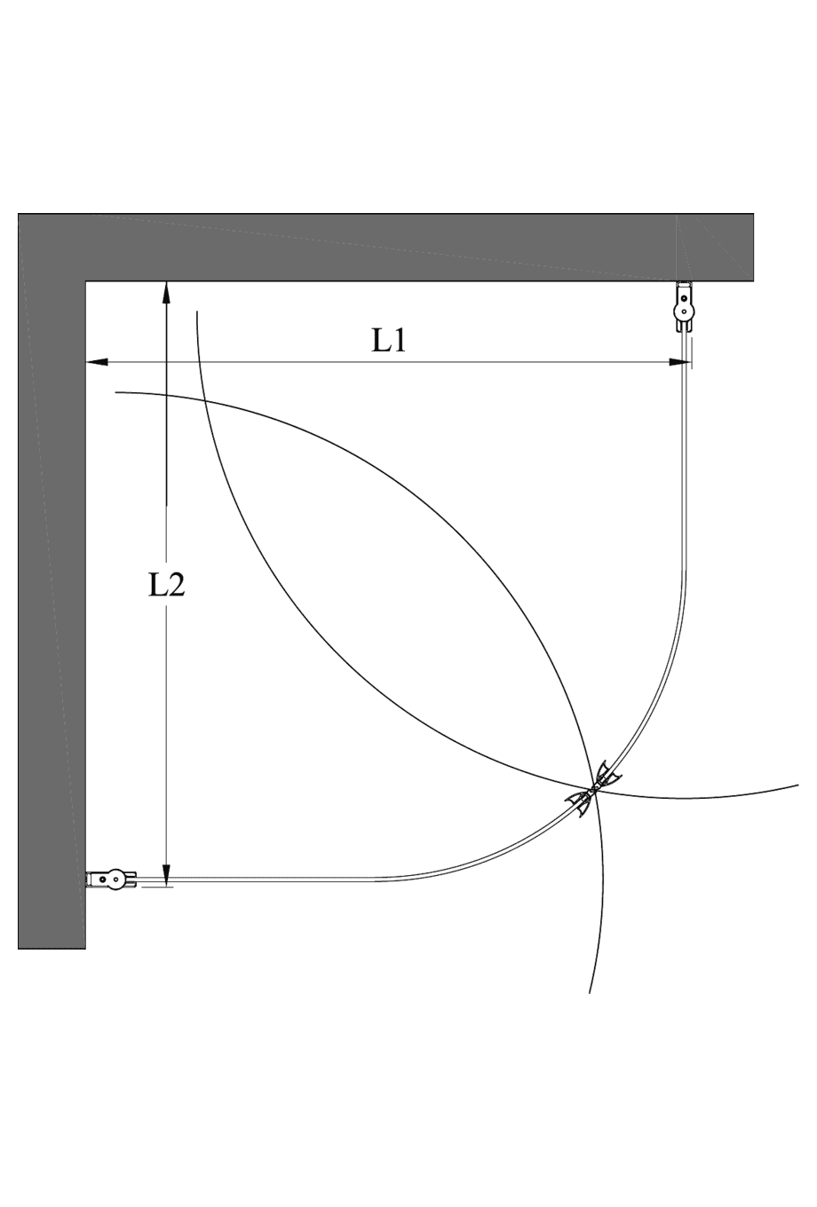 Runde Duschecke Hietakari Infinia 269, Drehtür + Drehtür – 2