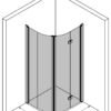 Runde Duschecke Hietakari Infinia 270, Drehtür + Falttür – Ansicht 3 Runde Duschecke Hietakari Infinia 270, Drehtür + Falttür – 3