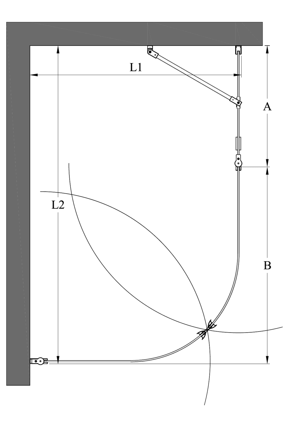 Runde Duschecke Hietakari Infinia 271, Drehtür + Drehtür mit Festteil – 2