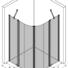 Runde Duschecke Hietakari Infinia 276 – 3D-Zeichnung Runde Duschecke Hietakari Infinia 276 – 3D-Zeichnung