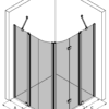 Runde Duschecke Hietakari Infinia 277, Drehtür mit Festteil + Falttür mit Festteil – 3