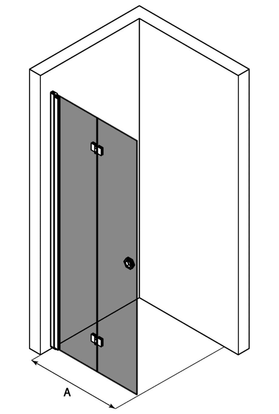 Faltbare Duschwand Hietakari Forma 303 – 3
