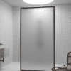 Walk-in-Duschwand Hietakari Bläk 712 New York, schwarzer Rahmen, satiniertes Glas