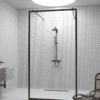 Walk-in-Duschwand Hietakari Bläk 712 New York, weisser Rahmen, Klarglas