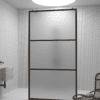 Walk-in-Duschwand Hietakari Bläk 713 Tokyo, weisser Rahmen, satiniertes Glas