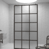 Walk-in-Duschwand Hietakari Bläk 714 Paris, schwarzer Rahmen, satiniertes Glas
