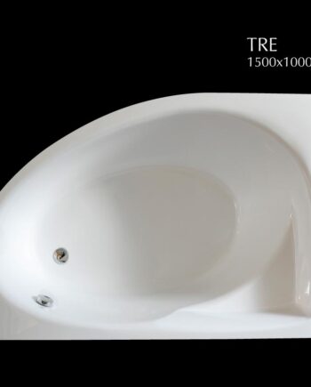 Eckbadewanne PAA TRE, Cast Stone Mineralguss, glänzend, rechts